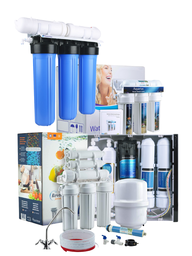 Омекотителни системи, системи за обратна осмоза, диспенсъри за вода, филтри , смесители и аксесори